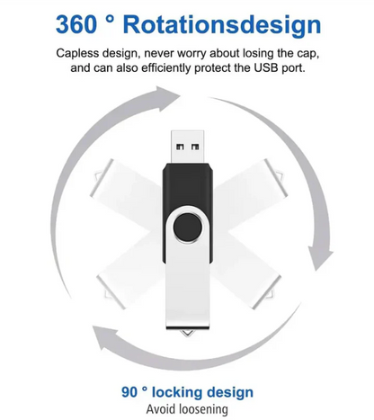 USB Flash Drive 128GB 64GB 32GB 16GB 8GB 4GB Swivel Pen Drive Portable Memory Stick USB 2.0